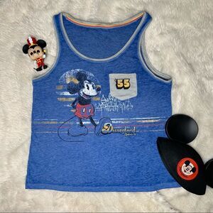 Sz Small Blue Disney Parks 55 Mickey Mouse Disneyland Muscle Tee Tank Top